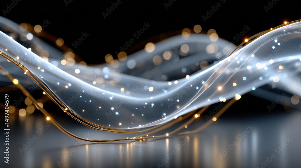 Aufkleber a wave of light is shown with a lot of dots and lines