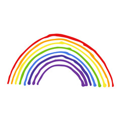 Fototapeta premium Colorful rainbow spectrum art, happy doodle, cartoon, hand-drawn vector.