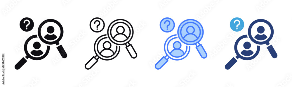 Poster Find icon sheet multiple style collection