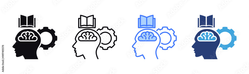 Poster Cognitive Training icon sheet multiple style collection