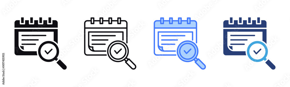 Poster inspection icon sheet multiple style collection