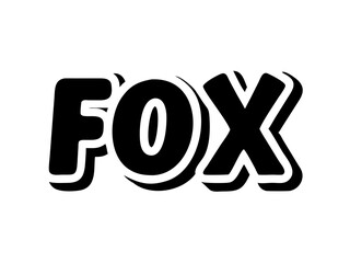 Stylish black and white fox logo design. Bold, symmetrical logo featuring three stylized fox heads.