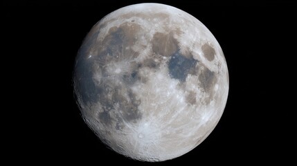 Naklejka premium Detailed View of the Lunar Surface, an Exploration of the Cosmos