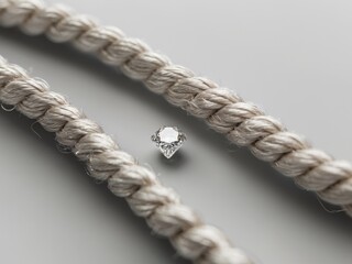 Diamond and Rope. A Contrast of Elegance and Earthiness in Still Life, Jewelry