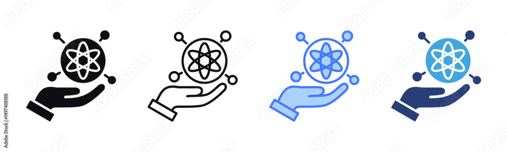 Poster science icon sheet multiple style collection