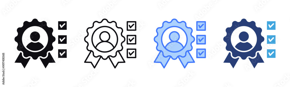 Poster Competence icon sheet multiple style collection