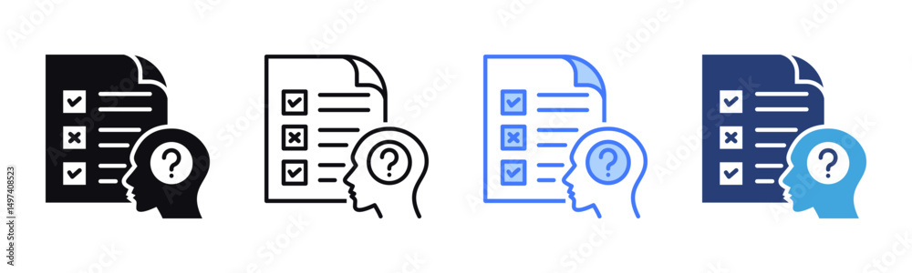 Poster hypothesis icon sheet multiple style collection