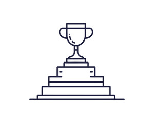 podium with gold cup