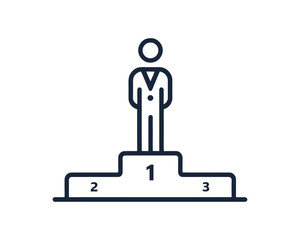 vector illustration of a man standing on a podium