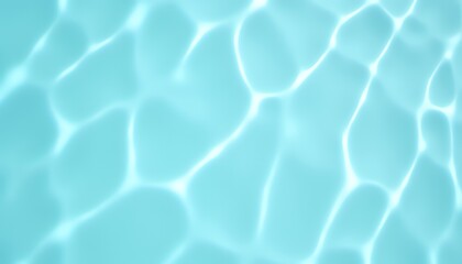 Light Blue Water Surface with Refraction Patterns and Bright Reflections