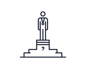 Fototapeta premium man standing on the stairs