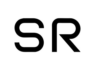 Modern Minimalist Logo Design of "SR" .Clean, bold, and contemporary logo featuring the initials "SR".
