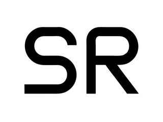 Modern Minimalist Logo Design of "SR" .Clean, bold, and contemporary logo featuring the initials "SR".