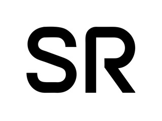 Modern Minimalist Logo Design of "SR" .Clean, bold, and contemporary logo featuring the initials "SR".