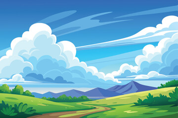 Obraz premium landscape with mountains and blue sky