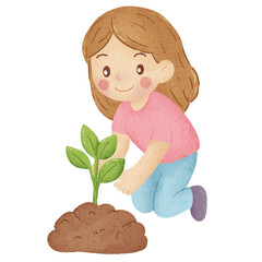 girl with plant