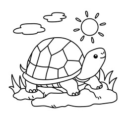 Hand drawn coloring book illustration