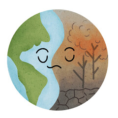 green globe  and destroyed globe 