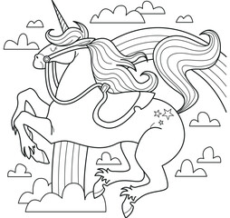 Hand drawn coloring book illustration