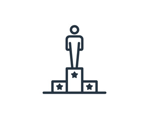 Ranking podium icon for success symbol