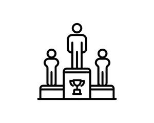 Ranking podium icon for success symbol