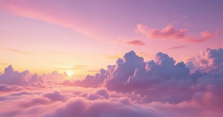 Fuzzy pastel sunset; pink, blue, yellow gradient, soft, dreamy, sky, clouds, abstract, background, diffuse, whimsical