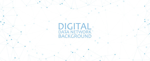 Digital Data Network Connections on White Background