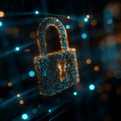 lock on a blue background