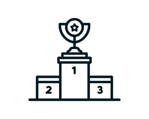 Winning trophy cup emblem vector art
