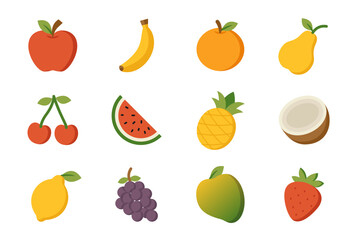 Vector illustration of a fruits on a white background. Fruit icon with flat style