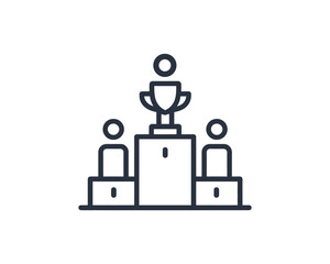 Clean podium icon with three levels