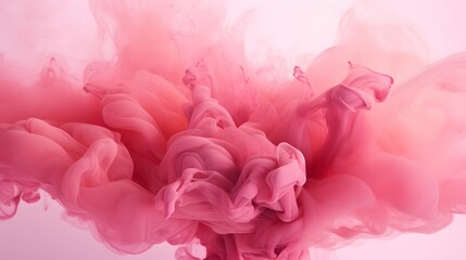 Fototapeta premium Abstract Fluid Art: Swirling Pink Ink Cloud in Water