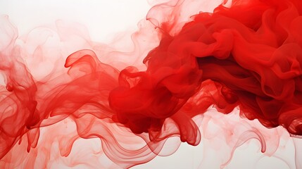Title: Dynamic Red Ink Swirl in Water Abstract Art Background