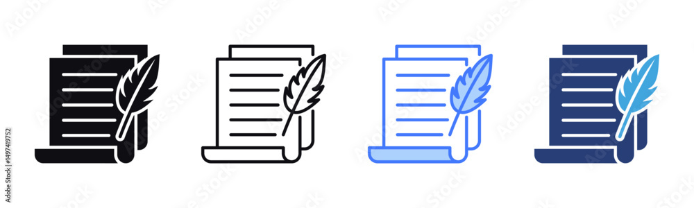 Poster testament icon sheet multiple style collection