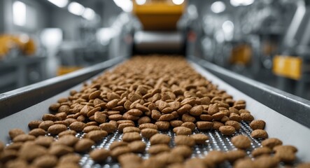 Pet Food Production Line Conveyor Belt, Process of Manufacturing Dry Dog Food.