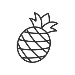 Vector illustration of an pineapple fruit on a white background. Fruit icon with line style