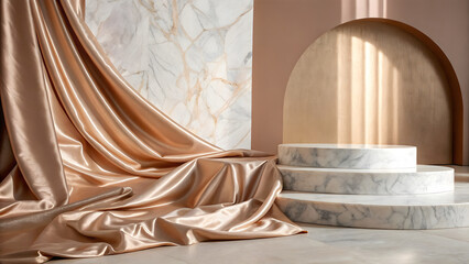 A horizontal soft bright beige, fawn nude colored bokeh lights empty blank smudged matte finish ombre vector backgrounds with overlapping sparkles smudges all over backdrop