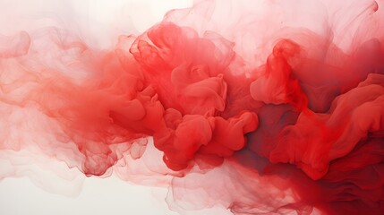 Abstract Red Ink Swirling in Water