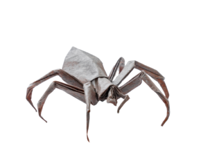 Art of origami crab design for crafting enthusiasts and hobbyists, cut out transparent