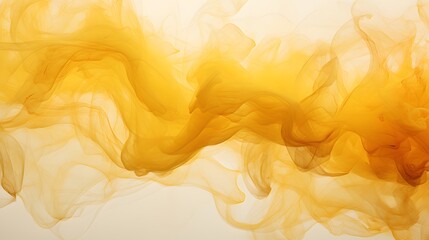 Abstract Golden Smoke Swirls on White Background