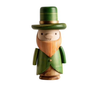 Cute leprechaun figurine for St. Patrick's Day celebration, cut out transparent
