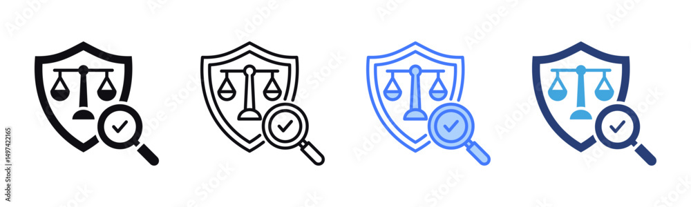 Poster compliance checks icon sheet multiple style collection