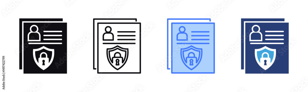 Poster confidentiality icon sheet multiple style collection