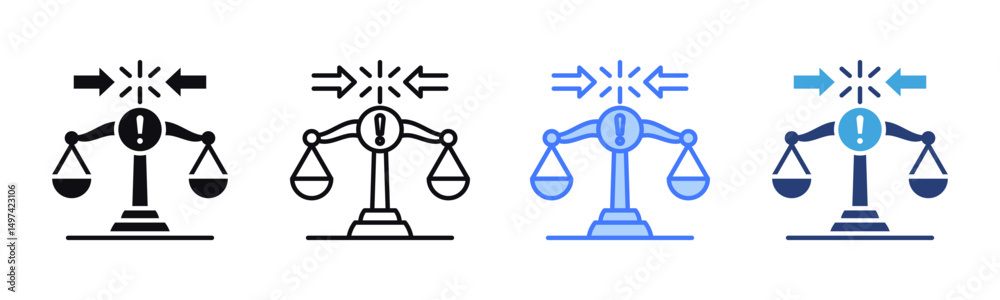 Poster dispute icon sheet multiple style collection