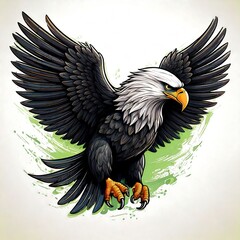 Fototapeta premium Majestic Flying Eagle – Powerful Bird of Prey in Flight