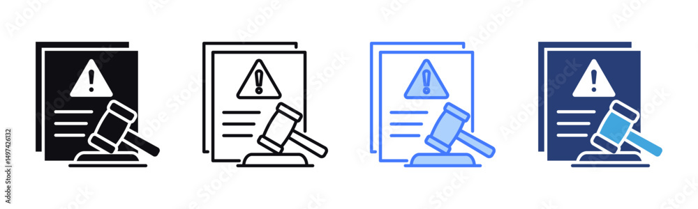 Poster lawsuit icon sheet multiple style collection