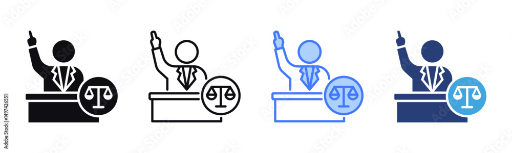 Poster Prosecutor icon sheet multiple style collection