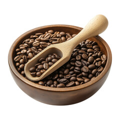 Obraz premium Coffee Beans in Bowl Isolated for Cafe Branding