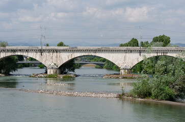 The railway bridge in Verona, on the Milan-Venice line, is a vital infrastructure enabling fast, efficient travel through northern Italy's key economic corridor.