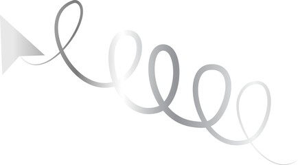 Arrow line spiral silver metallic, icon, sign